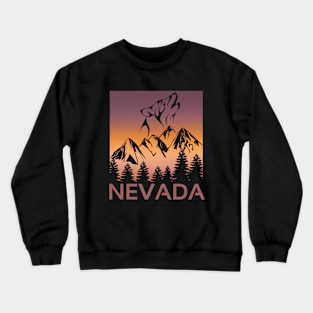 Neveda Sunset Wolf Howling at The Moon Trees and Mountains. Crewneck Sweatshirt